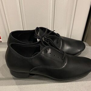 Classic Black Men's Dance Shoes suede bottom sole and heel